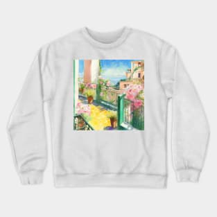 Sunny terrace in Barcelona III Crewneck Sweatshirt